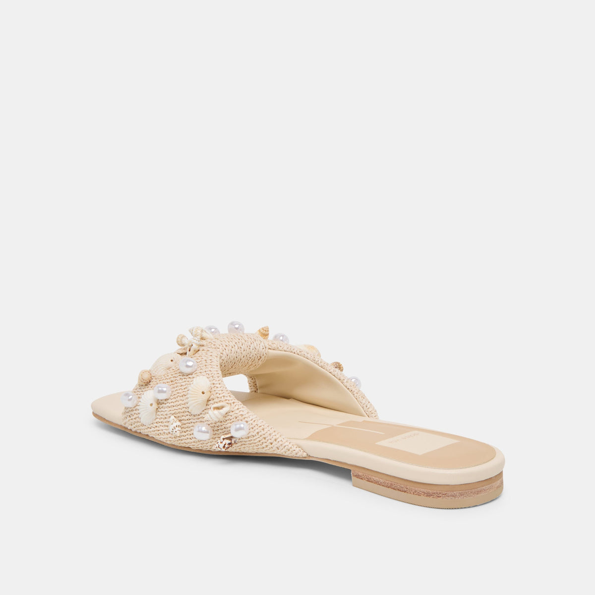 Dolce Vita SHOES Lizza Oatmeal Beaded Raffia Sandals