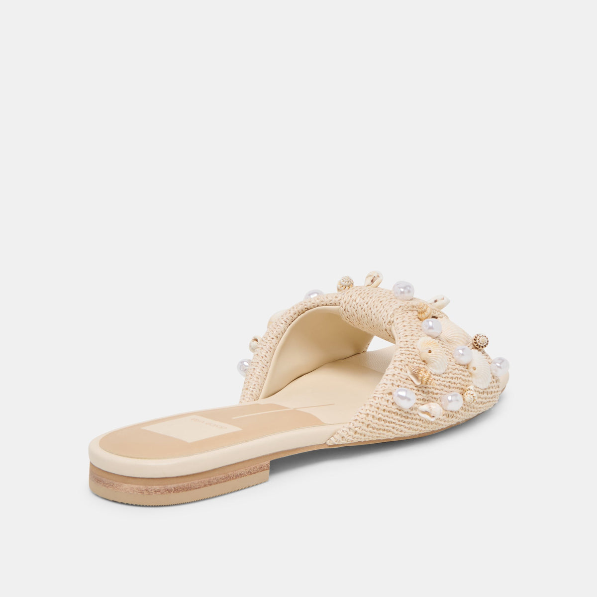 Dolce Vita SHOES Lizza Oatmeal Beaded Raffia Sandals