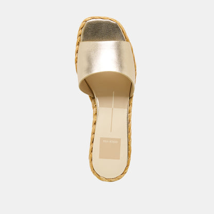 Dolce Vita SHOES Dixi Platinum Leather Sandals