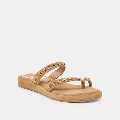 Dolce Vita SHOES Amary Stud Lt Brown Suede Sandals