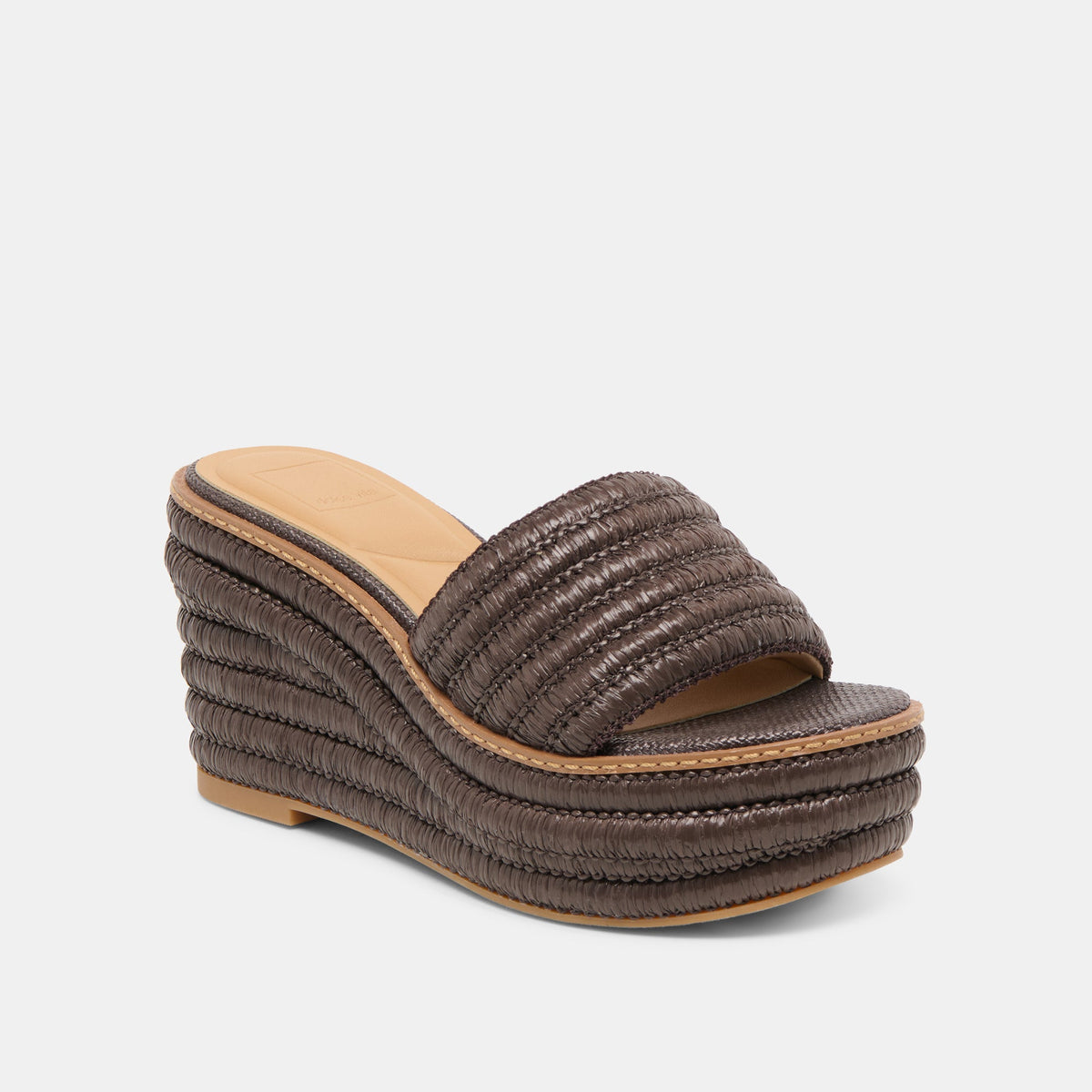 Dolce Vita SHOES Throne Chocolate Raffia Wedges