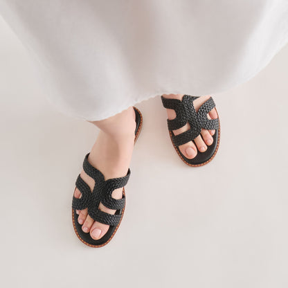Dolce Vita SHOES EMON Black Stella Slide Open-Toe Sandals