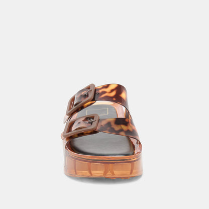 Dolce Vita SHOES JULIO X Tortoise Vinyl Jelly Platform Sandals