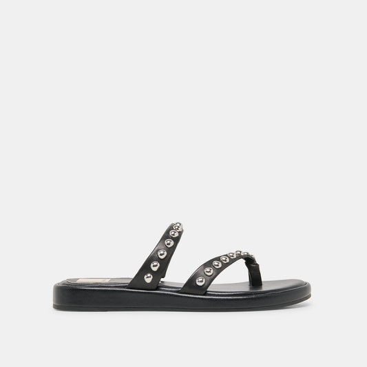 Dolce Vita SHOES Amary Stud Black Leather Sandals