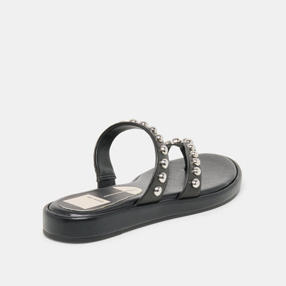 Dolce Vita SHOES Amary Stud Black Leather Sandals