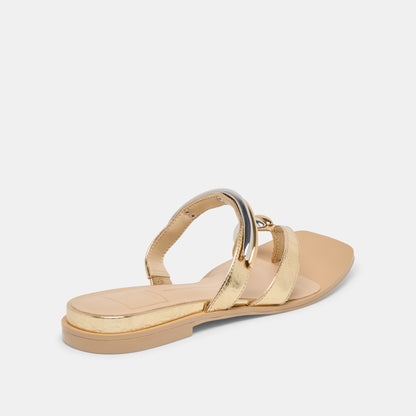 Dolce Vita SHOES Tarina Gold Leather Sandals