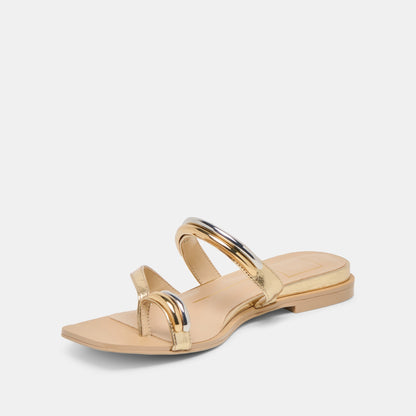 Dolce Vita SHOES Tarina Gold Leather Sandals