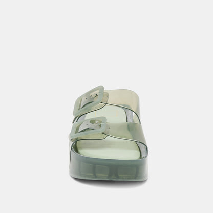 Dolce Vita SHOES JULIO X Olive Vinyl Jelly Platform Sandals
