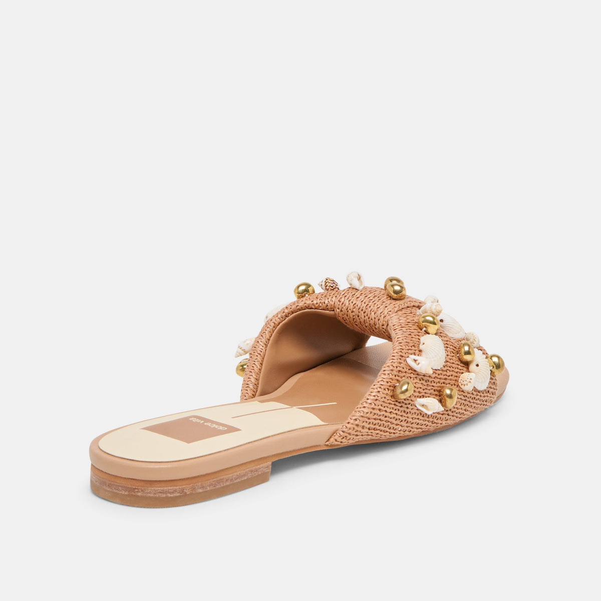 Dolce Vita SHOES Lizza Toffee Beaded Raffia Sandals
