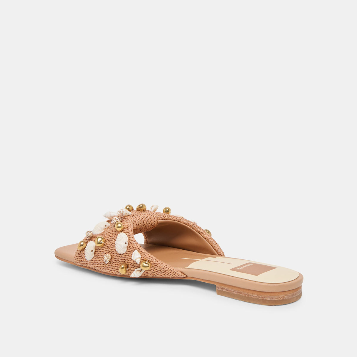 Dolce Vita SHOES Lizza Toffee Beaded Raffia Sandals