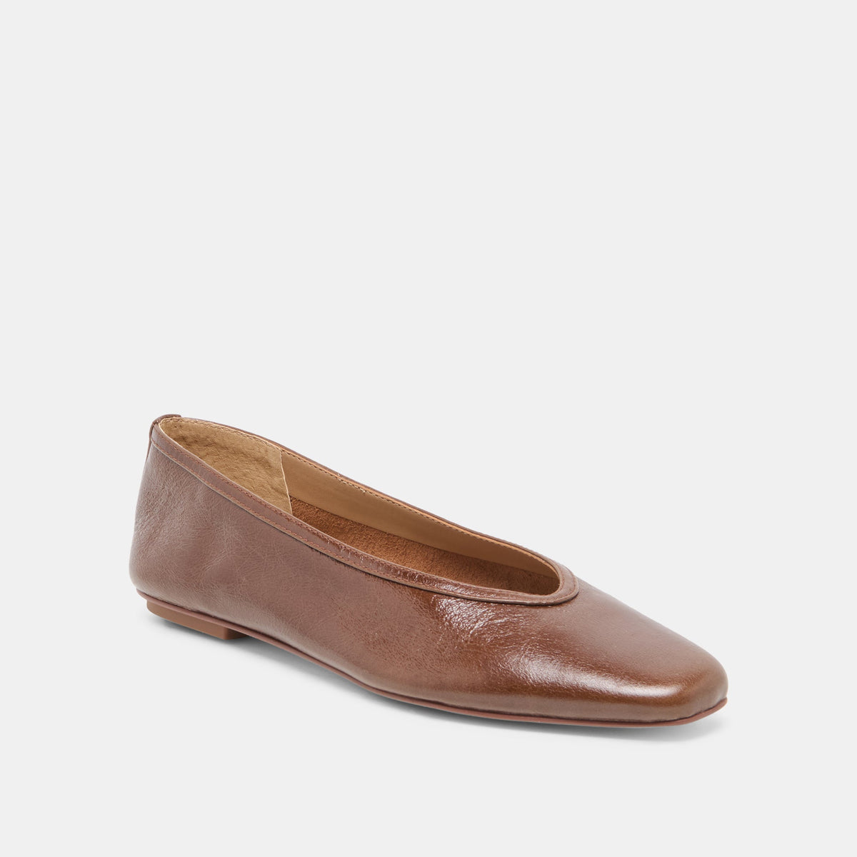 Dolce Vita SHOES CARET Russet Leather Pointed-Toe Ballet Flats