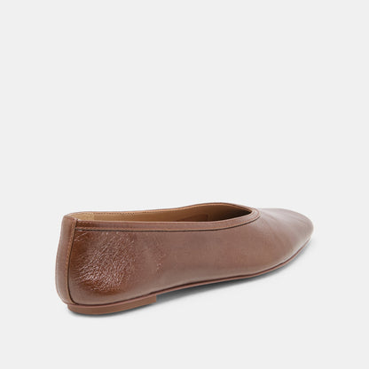Dolce Vita SHOES CARET Russet Leather Pointed-Toe Ballet Flats
