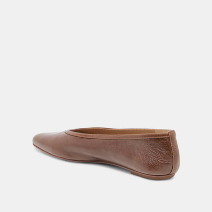 Dolce Vita SHOES CARET Russet Leather Pointed-Toe Ballet Flats