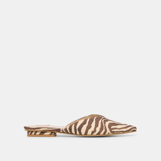 Dolce Vita SHOES Elm Beige Zebra Raffia Flats