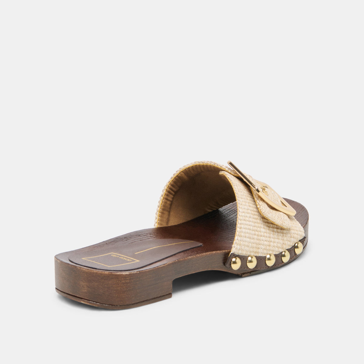 Dolce Vita SHOES SHERY Natural Raffia Open-Toe Buckle Wood Sole Sandals