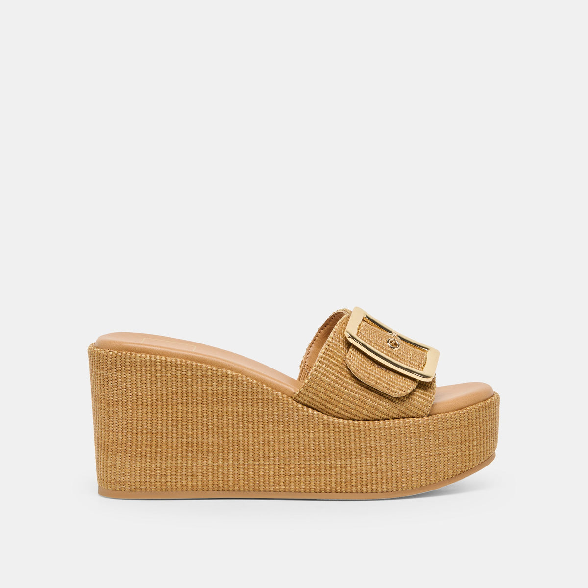 Dolce Vita SHOES Jilian Wide Mocha Raffia Wedges