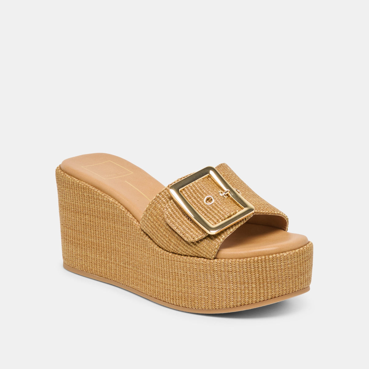Dolce Vita SHOES Jilian Wide Mocha Raffia Wedges