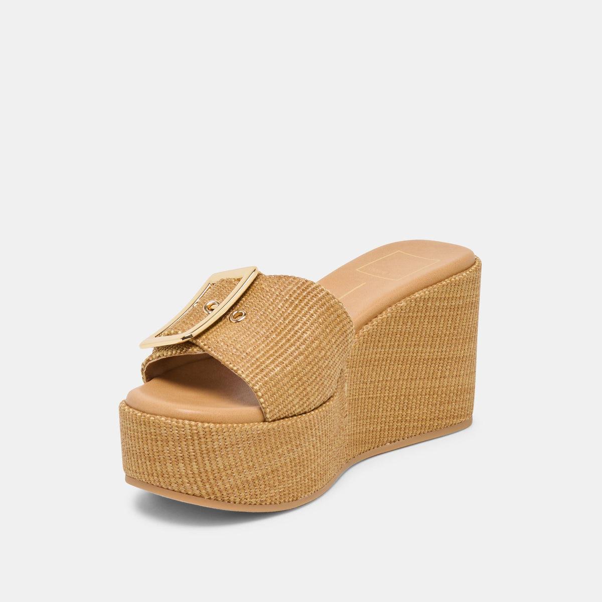 Dolce Vita SHOES Jilian Wide Mocha Raffia Wedges
