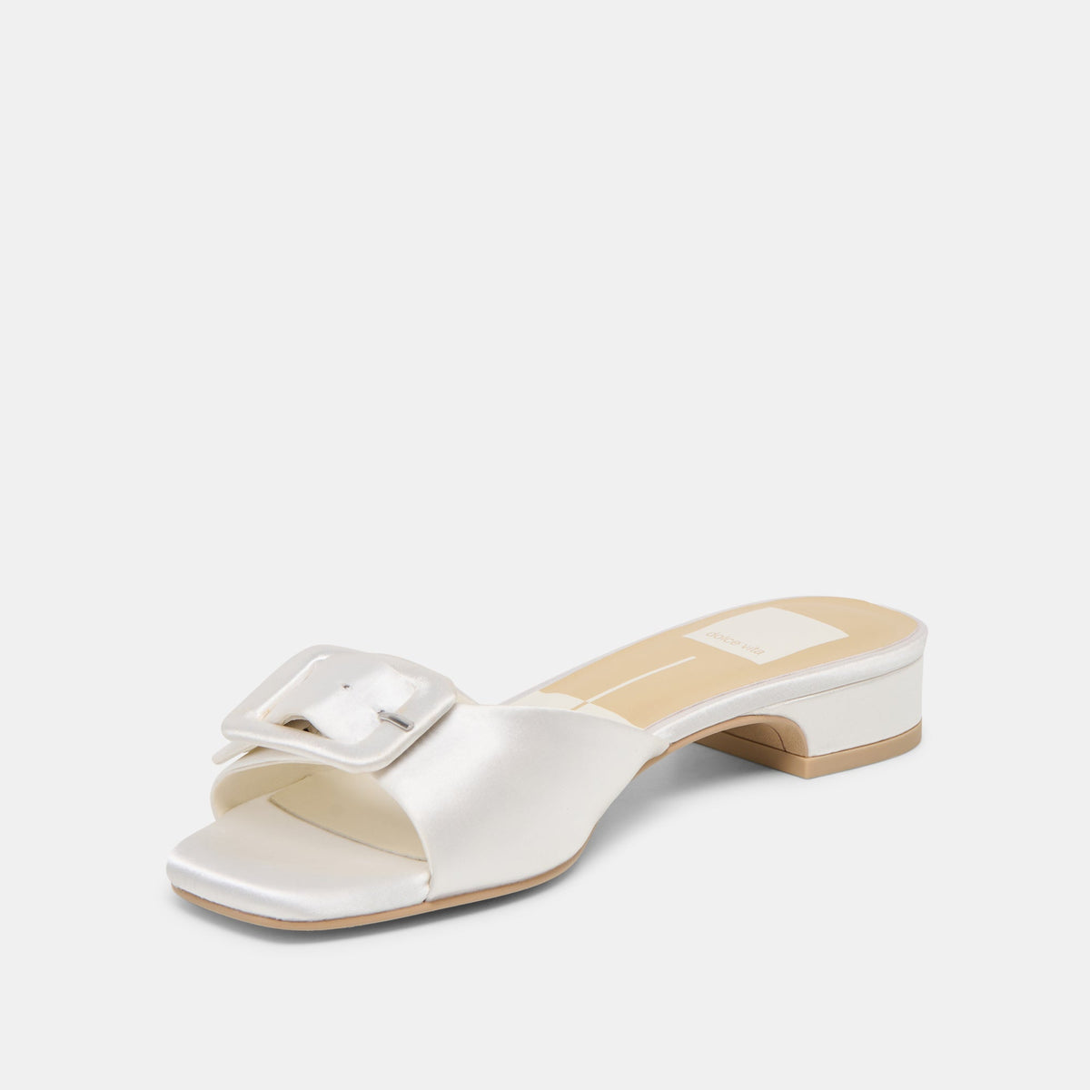 Dolce Vita SHOES Edina True White Satin Sandals
