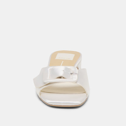 Dolce Vita SHOES Edina True White Satin Sandals