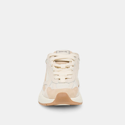 Dolce Vita SHOES SWAYZY Ivory Multi Suede Platform Slip-on Sneakers