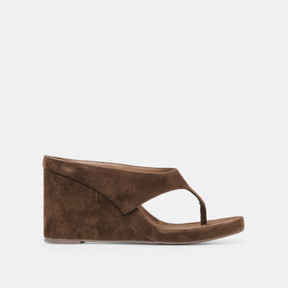 Dolce Vita SHOES Hinna Dk Brown Suede Wedges