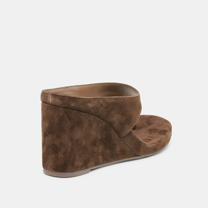 Dolce Vita SHOES Hinna Dk Brown Suede Wedges