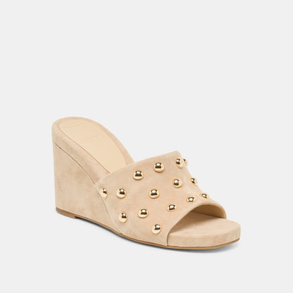 Dolce Vita SHOES Holta Stud Camel Suede Wedges