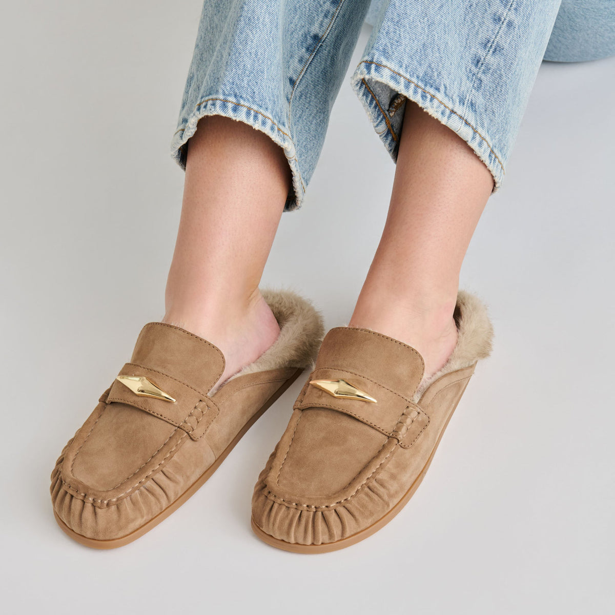 Dolce Vita SHOES Jodero Plush Mushroom Suede Flats