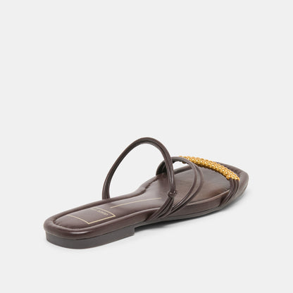 Dolce Vita SHOES LYNDEE BEAD Espresso Stella Strappy Open-Toe Sandals