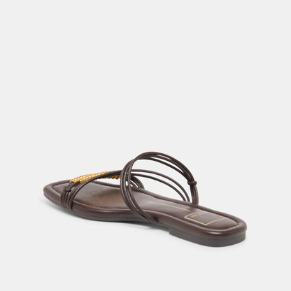 Dolce Vita SHOES LYNDEE BEAD Espresso Stella Strappy Open-Toe Sandals