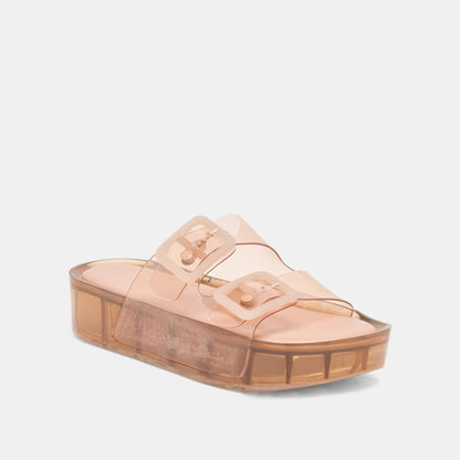 Dolce Vita SHOES JULIO X Mocha Vinyl Jelly Platform Sandals