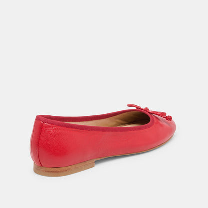 Dolce Vita SHOES Ritla Wide Cherry Leather Ballet Flats