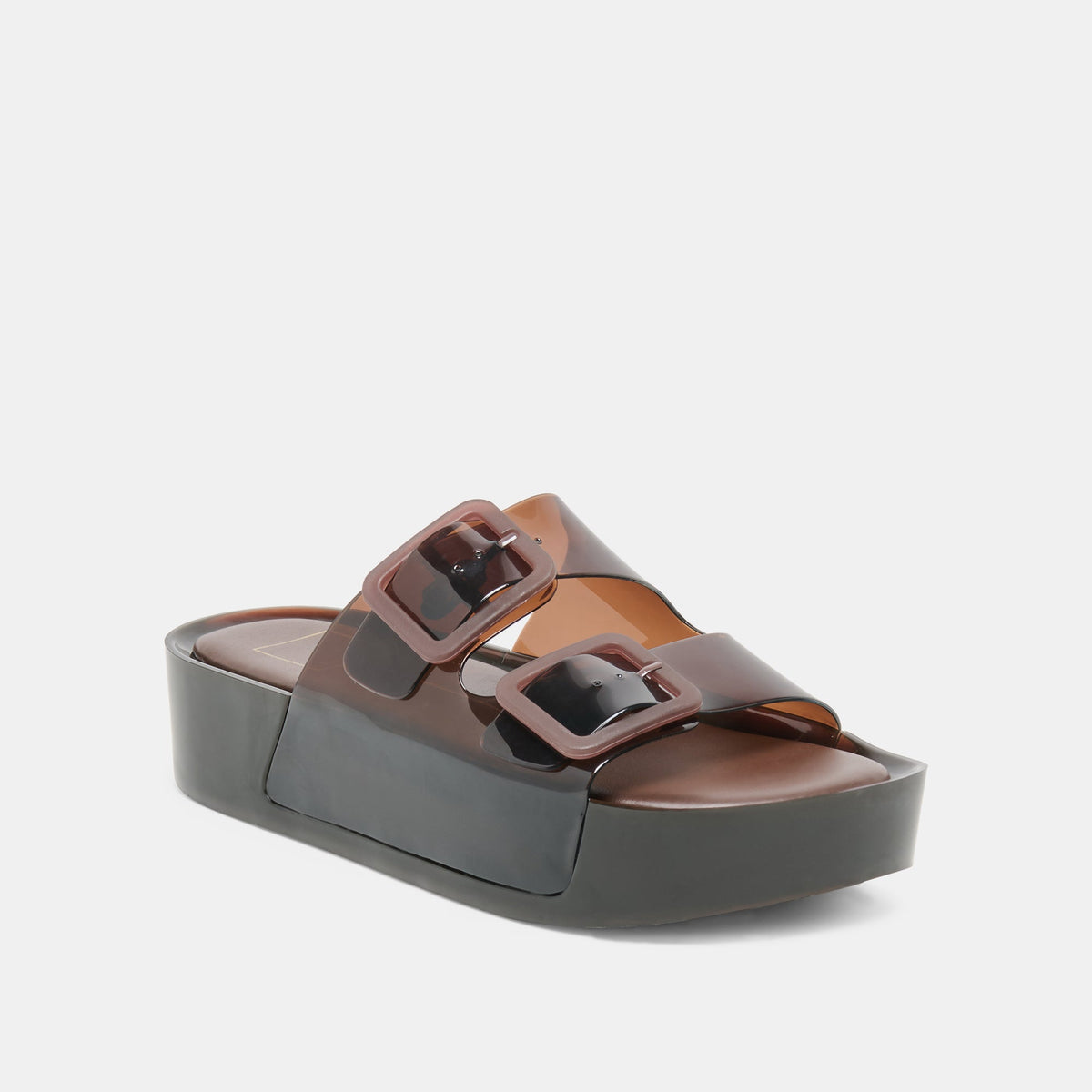 Dolce Vita SHOES JULIO X Chocolate Vinyl Jelly Platform Sandals
