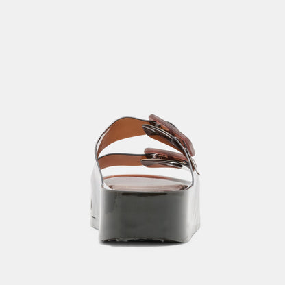 Dolce Vita SHOES JULIO X Chocolate Vinyl Jelly Platform Sandals