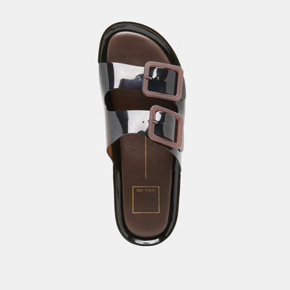 Dolce Vita SHOES JULIO X Chocolate Vinyl Jelly Platform Sandals
