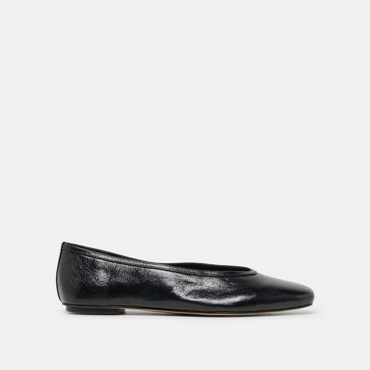 Dolce Vita SHOES CARET Black Leather Pointed-Toe Ballet Flats
