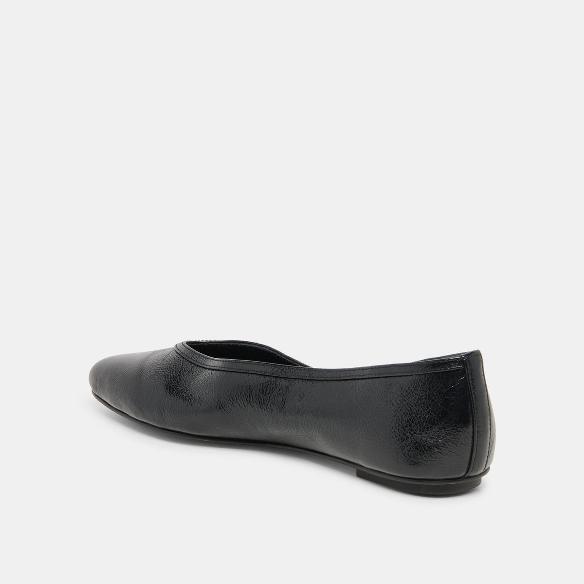 Dolce Vita SHOES CARET Black Leather Pointed-Toe Ballet Flats