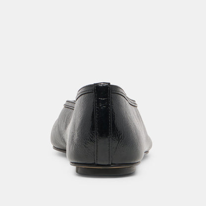 Dolce Vita SHOES CARET Black Leather Pointed-Toe Ballet Flats