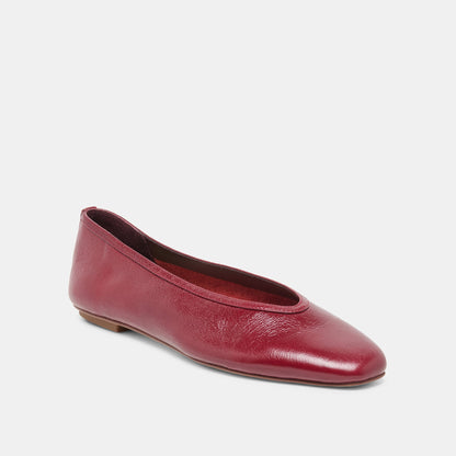 Dolce Vita SHOES CARET Garnet Leather Pointed-Toe Ballet Flats