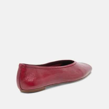 Dolce Vita SHOES CARET Garnet Leather Pointed-Toe Ballet Flats