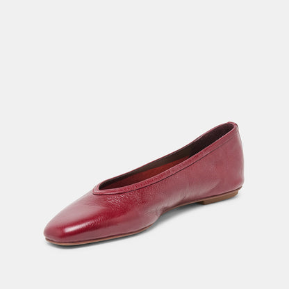 Dolce Vita SHOES CARET Garnet Leather Pointed-Toe Ballet Flats