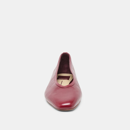 Dolce Vita SHOES CARET Garnet Leather Pointed-Toe Ballet Flats
