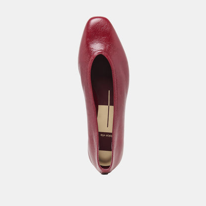 Dolce Vita SHOES CARET Garnet Leather Pointed-Toe Ballet Flats