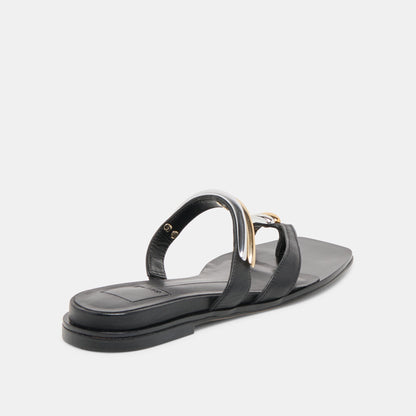 Dolce Vita SHOES Tarina Black Leather Sandals