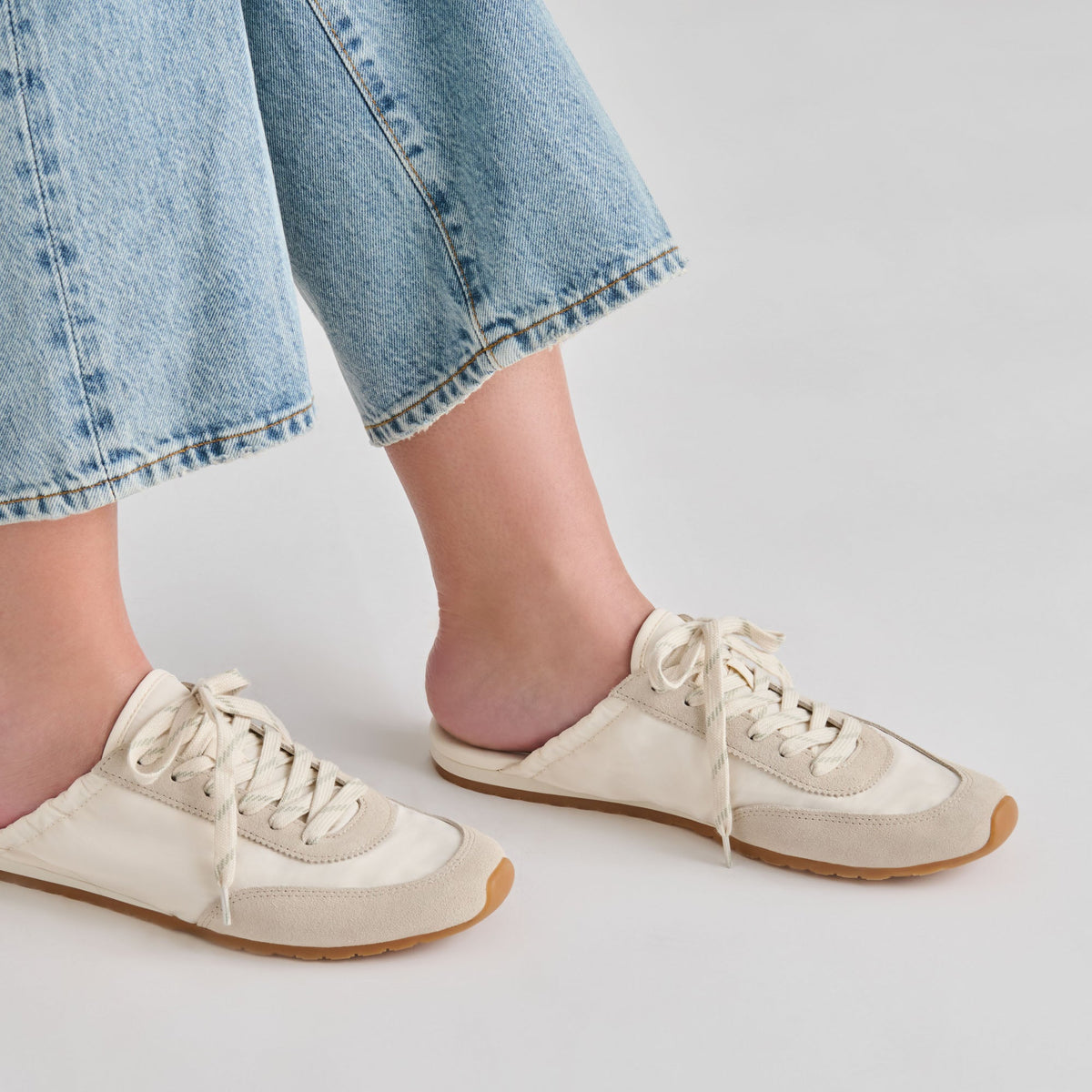Dolce Vita SHOES Daris White Nylon Sneakers