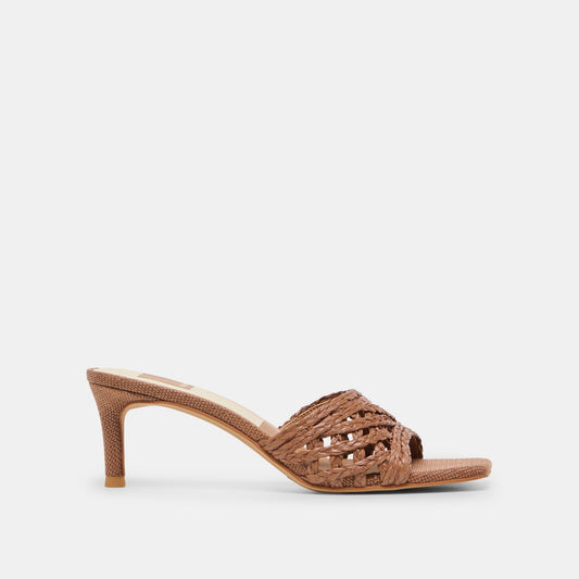 Dolce Vita SHOES Bowen Cognac Raffia Heels