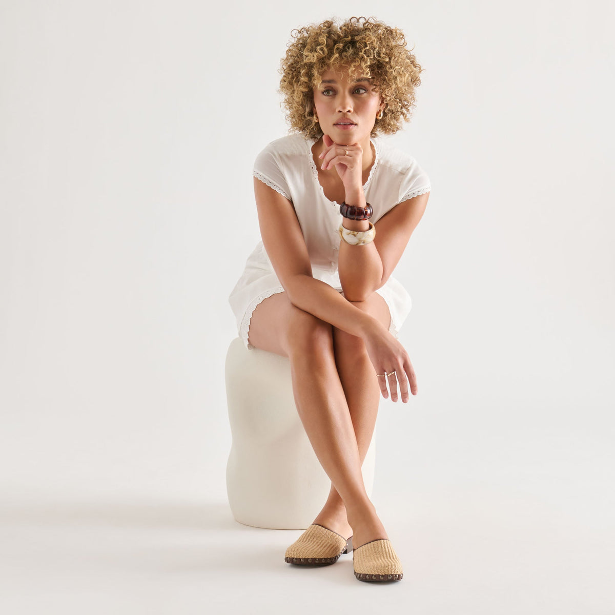 Dolce Vita SHOES Alanis Lt Natural Raffia Flats