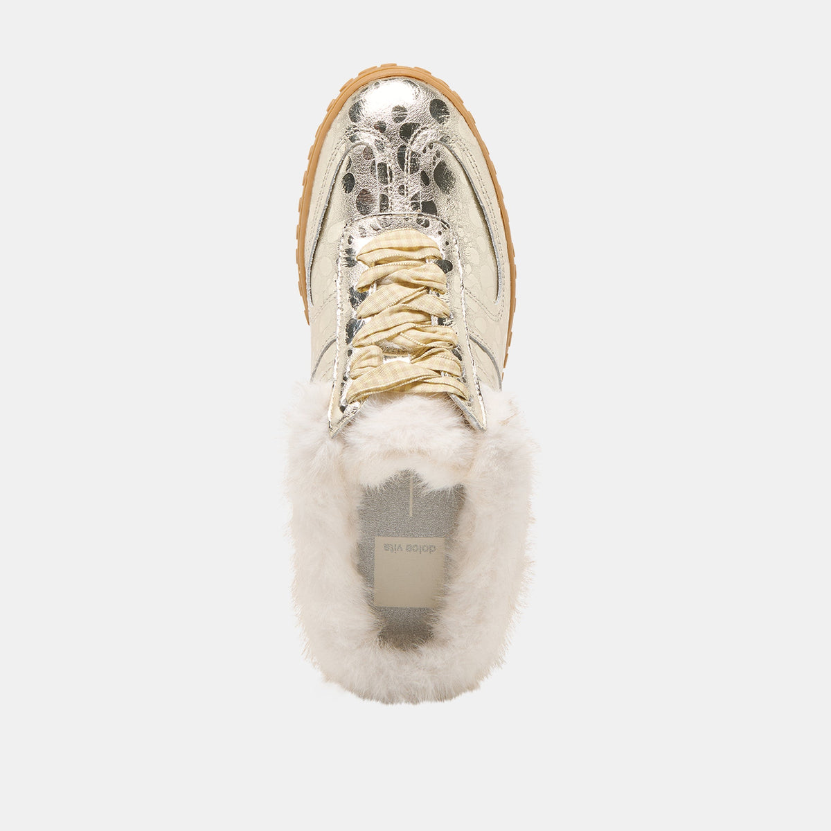 Dolce Vita SHOES Izzey Plush Platinum Leather Sneakers