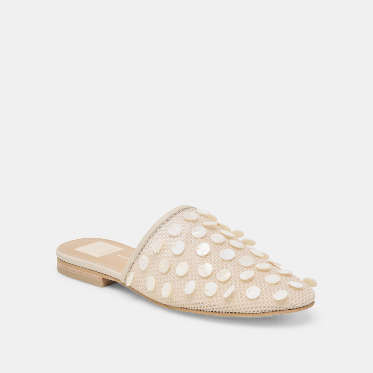 Dolce Vita SHOES Rova Bead Ivory Disc Mesh Flats